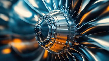 Metal turbine engine powering a high-tech machine