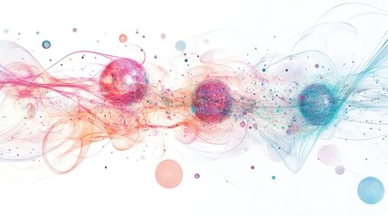 showcasing a series of luminous quantum bits arranged in a circular pattern,
