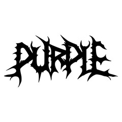 purple black metal sticker t shirt fashion music vector illustration template design