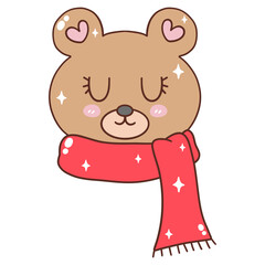 teddy bear with winter