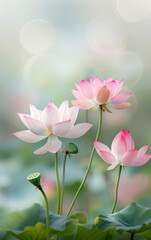 Obraz premium Fresh lotus theme art background 