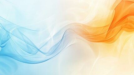 Ethereal Flowing Smoke in Gradients of Soft Blue and Warm Orange Creating a Dreamy and Abstract Background for Modern Design Projects