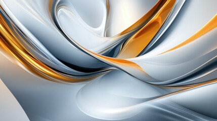 Fototapeta premium Abstract Swirling Lines with Silver and Gold Tones Creating a Dynamic Fluid Motion in a Modern Artistic Background Design