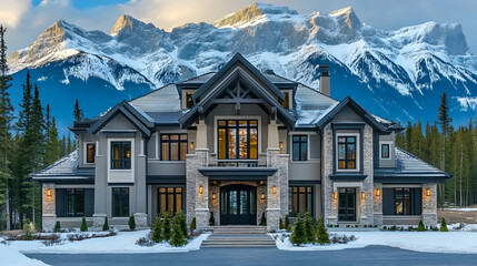 Mountain modern Park City estate with ski resort views, contemporary Utah alpine sanctuary