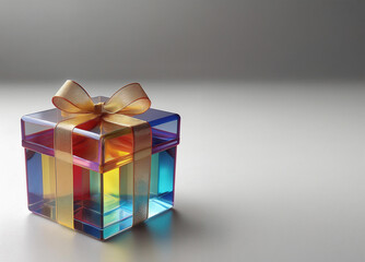 Obraz premium Christmas gift box in colored crystal
