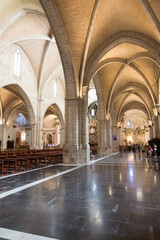 Fototapeta premium Interior of the Metropolitan Cathedral Basilica of the Assumption of Our Lady of Valencia, Spain