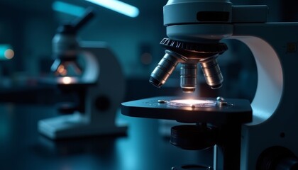 Scientific discovery showcasing a high-powered microscope in a laboratory environment