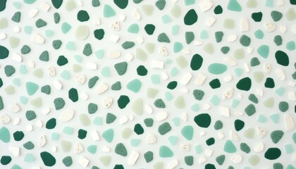 Terrazzo pattern background with colorful glass fragments and organic shapes for design
