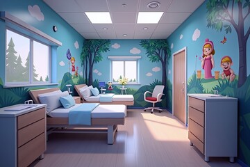 Photograph of a therapy room in a children's hospital