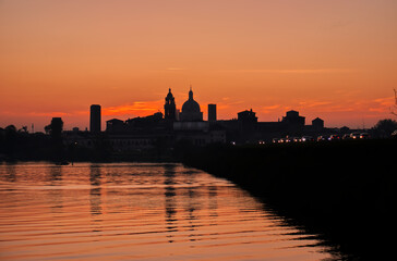 Medieval city of Mantova in Lombardy, Italy