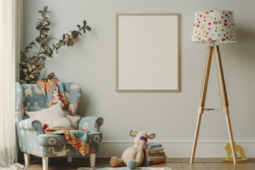 Cozy reading nook for kids home interior decor bright environment warm viewpoint comfort concept