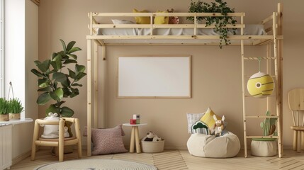 Child's bedroom decor cozy space interior design inviting atmosphere bright and cheerful concept