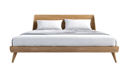 Modern king-size bed on a white background. isolated background.