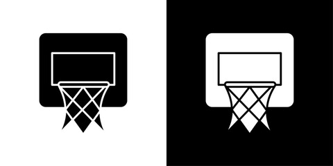Basketball Hoop icon Outline sign symbol set