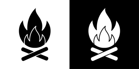 Campfire icon Outline sign symbol set