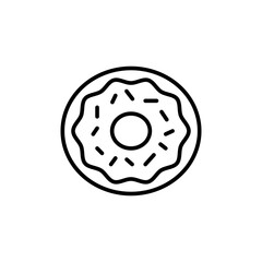 Donut outline icons, minimalist vector illustration ,simple transparent graphic element .Isolated on white background