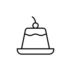 Pudding outline icons, minimalist vector illustration ,simple transparent graphic element .Isolated on white background