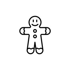 Gingerbread outline icons, minimalist vector illustration ,simple transparent graphic element .Isolated on white background