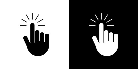 Computer hand cursor click icon Outline sign symbol set