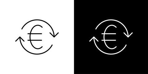 EURO icon Outline sign symbol set