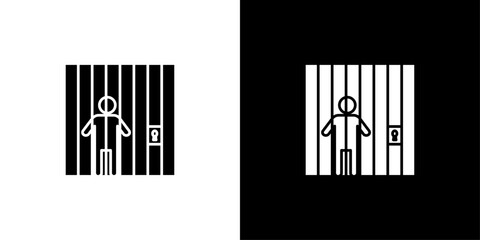 jail criminal prisioner icon Outline sign symbol set