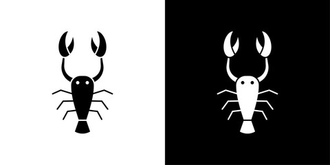 lobster icon Outline sign symbol set