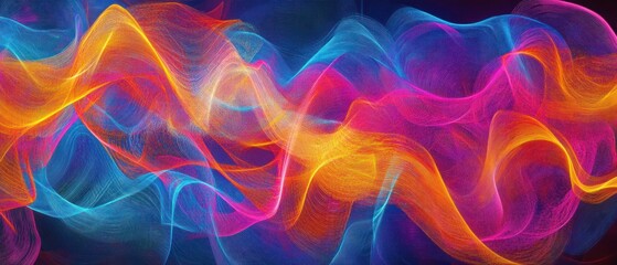 Obraz premium Colorful abstract waves of light and energy.