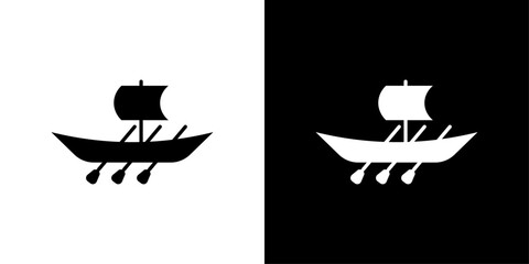 trireme icon Outline sign symbol set