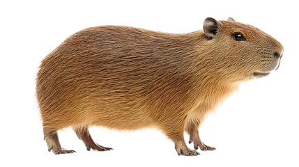 close up of a capybara isolated on white