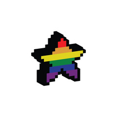 Obraz premium isometric pixel star LGBT icon vector. rainbow, pride icon vector pixel art for 8 bit game