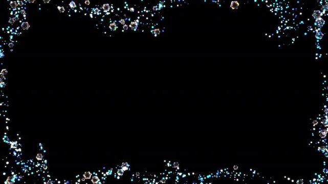 Glittering particles and stars moving around the frame in a seamless loop on a transparent alpha channel for easy drag and drop