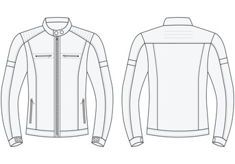 Motorcycle Leather jacket vector illustration sport jacket vector front and back 