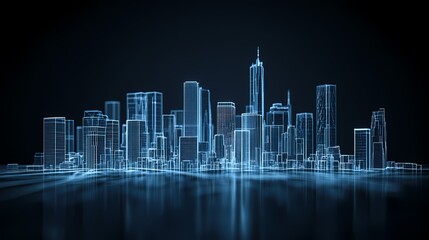 digital technology blue city digital city illustration poster background
