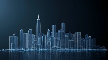 digital technology blue city digital city illustration poster background