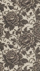 Obraz premium Victorian floral motifs. Vintage flower pattern seamless background wallpaper 