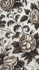 Victorian floral motifs. Vintage flower pattern seamless background wallpaper 