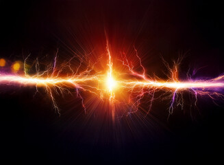 A bright, energetic burst of electricity against a dark background.