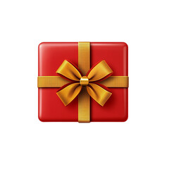 3d realistic vector icon of present square red box isolated on transparent background.