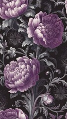Victorian floral motifs. Vintage flower pattern seamless background wallpaper 