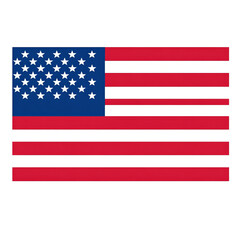 American flag isolated on white