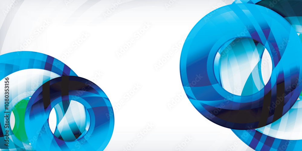 Poster bright colorful circles with light effects. abstract background