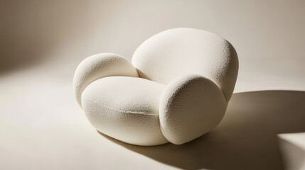 Modern Curved Armchair in Neutral Tones