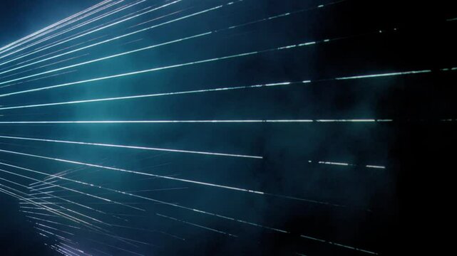 Futuristic laser beams dynamically crossing in a vibrant, abstract display of light and color. Lasershow with Multiple Laser Beams in High Quality 4K Video
