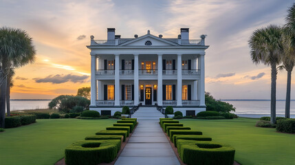 Obraz premium Historic Key West plantation with private coral reef and tropical gardens, restored Florida Keys estate