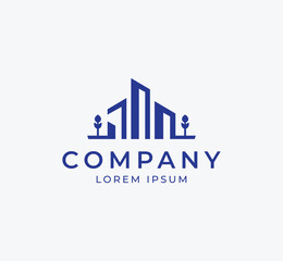 Real Estate Logo. Minimalistic modern abstract real estate logo design. Building logo