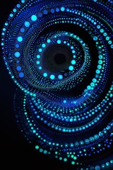 Obraz premium Abstract Spiral Pattern with Blue Lights in a Dark Background Creating a Mesmerizing Visual Effect Perfect for Digital Designs and Modern Art Concepts