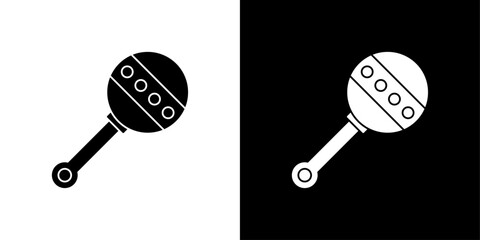 Baby rattle icon linear logo isolated