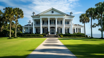Obraz premium Historic Key West plantation with private coral reef and tropical gardens, restored Florida Keys estate