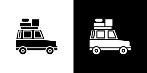 camping car icon linear logo isolated
