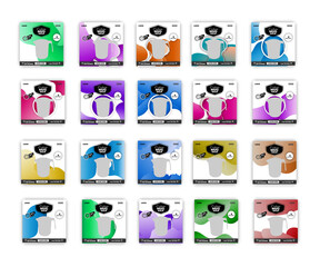 Fototapeta premium A picture of a cow, fashion, tiffin, plastic, water cup and mug sale social media post template